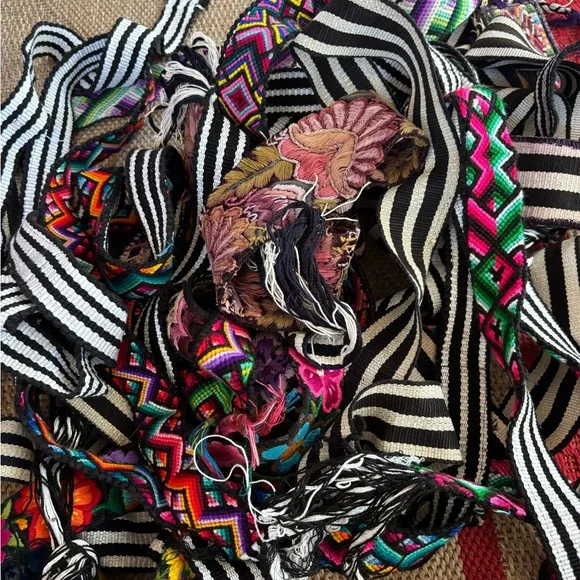 Raw Huipil Materials Vintage Guatemala Colorful Embroidered Belts - Picture 7 of 7